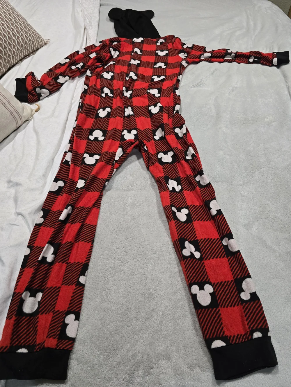 Disney Red and Black Buffalo Plaid Mickey Hooded One-Piece